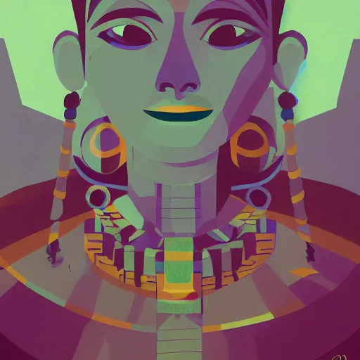 Image similar to mayan priestess, sharp focus, james gilleard, print, game art