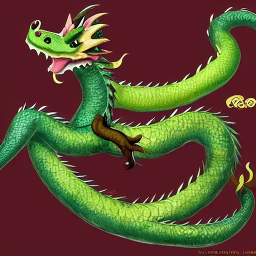 Prompt: a cute eastern dragon