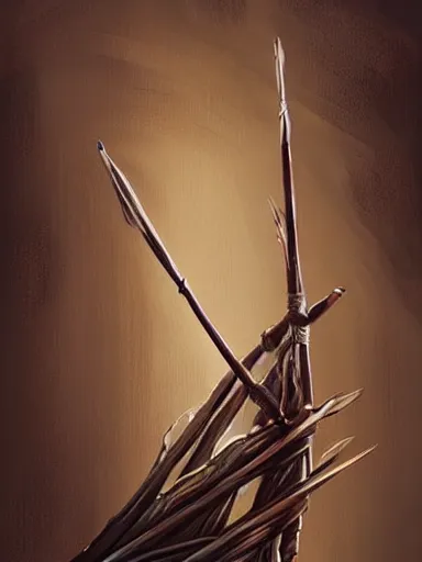 Image similar to flying bamboo sticks spears. intricate, elegant, highly detailed, digital painting, artstation, concept art, sharp focus, illustration, by justin gerard and artgerm, 8 k