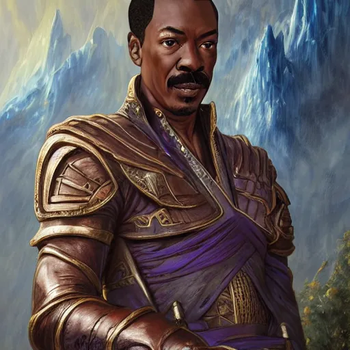 Prompt: eddie murphy as teferi, in the style of magic the gathering, glacier landscape, d & d, fantasy, intricate, elegant, highly detailed, digital painting, artstation, concept art, matte, sharp focus, illustration, art by artgerm and greg rutkowski and alphonse mucha