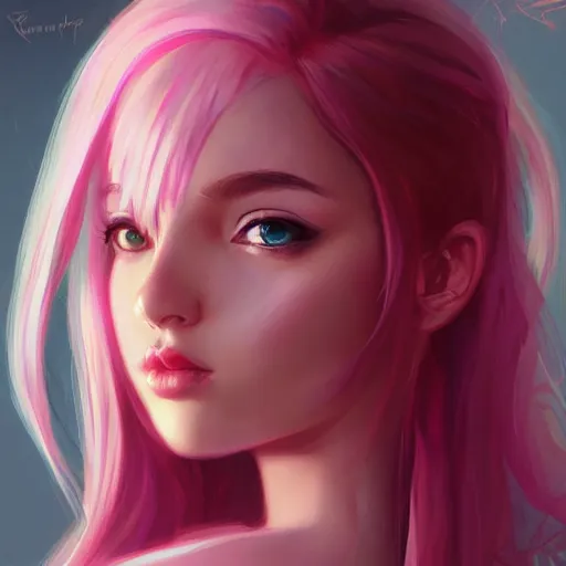 Image similar to teen girl, pink hair, gorgeous, amazing, elegant, intricate, highly detailed, digital painting, artstation, concept art, sharp focus, illustration, art by Ross tran