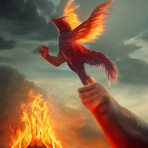 Image similar to fire mage summoning human size firebird : : wow 4 k detail fantasy, cgsociety, matte painting, wow, realistic materials, photo realistic, postprocessing