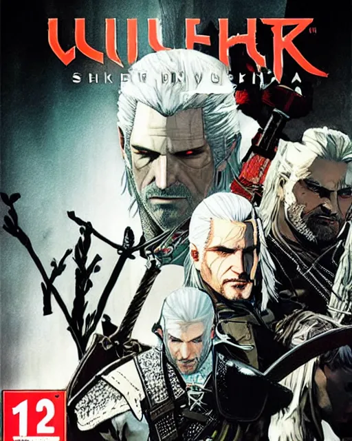 Image similar to witcher boxart by yoji shinkawa and yoji shinkawa and yoji shinkawa and yoji shinkawa