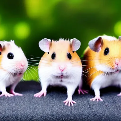 Prompt: hamsters with lazers on their heads