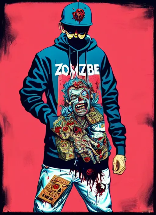 Image similar to zombie full body hiphop streetwear drip, tristan eaton, victo ngai, artgerm, rhads, ross draws