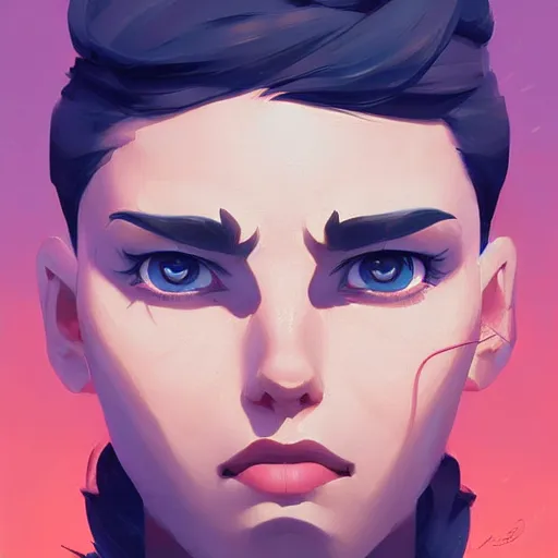 Image similar to face icon stylized minimalist m. a. s. h., loftis, cory behance hd by jesper ejsing, by rhads, makoto shinkai and lois van baarle, ilya kuvshinov, rossdraws global illumination