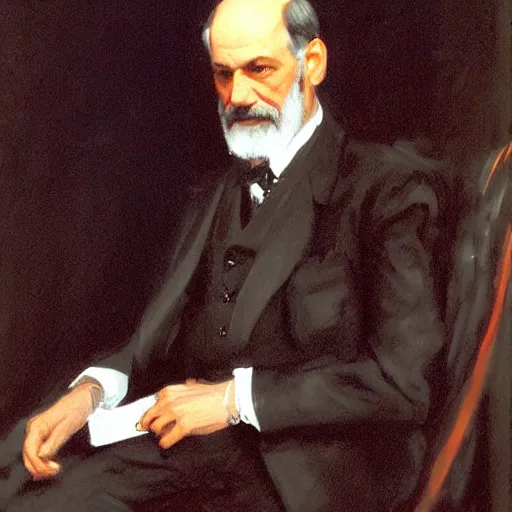 Image similar to portrait of sigmund freud by john singer sargent