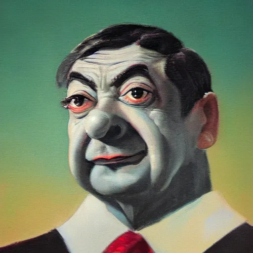 Image similar to close up portrait of mr. bean by scott m fischer