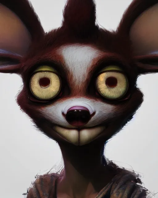 Prompt: a beautiful portrait of a cute anthropomorphic humanoid original fursona fantay character. big eyes. character design by cory loftis, fenghua zhong, ryohei hase, ismail inceoglu and ruan jia. volumetric light, detailed, rendered in octane