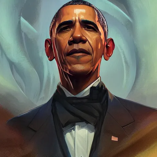 Prompt: obama, highly detailed digital painting, artstation, concept art, smooth, sharp focus, illustration, art by artgerm and greg rutkowski and alphonse mucha