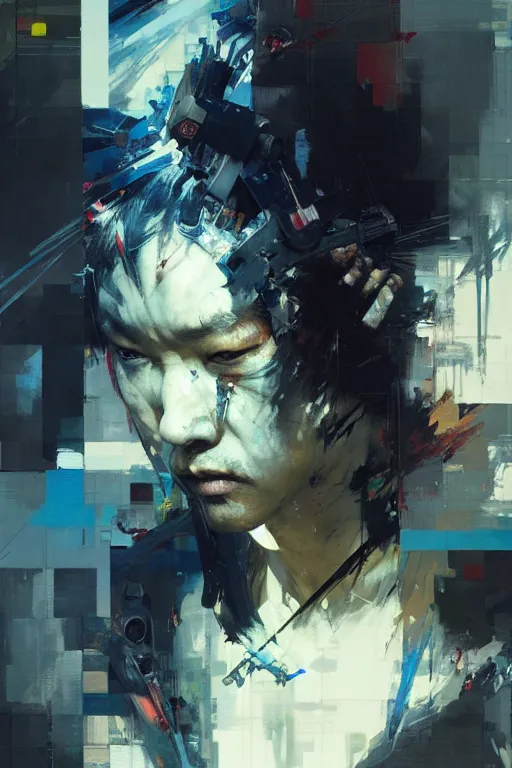 Prompt: gojo satoru, painting, collaborative artwork of greg ruthowski, yoji shinkawa, ruan jia, exquisitely high quality and detailed