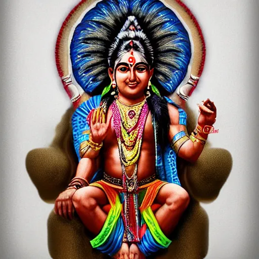 Image similar to Indian gods, realistic, photo studio, HDR, 8k, trending on artstation