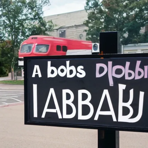 Prompt: a sign that says dababus