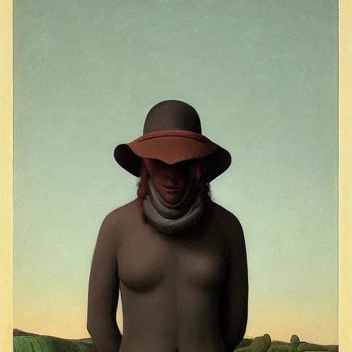 Prompt: a horse-person by Raphael, Hopper, and Rene Magritte. detailed, romantic, enchanting, trending on artstation.