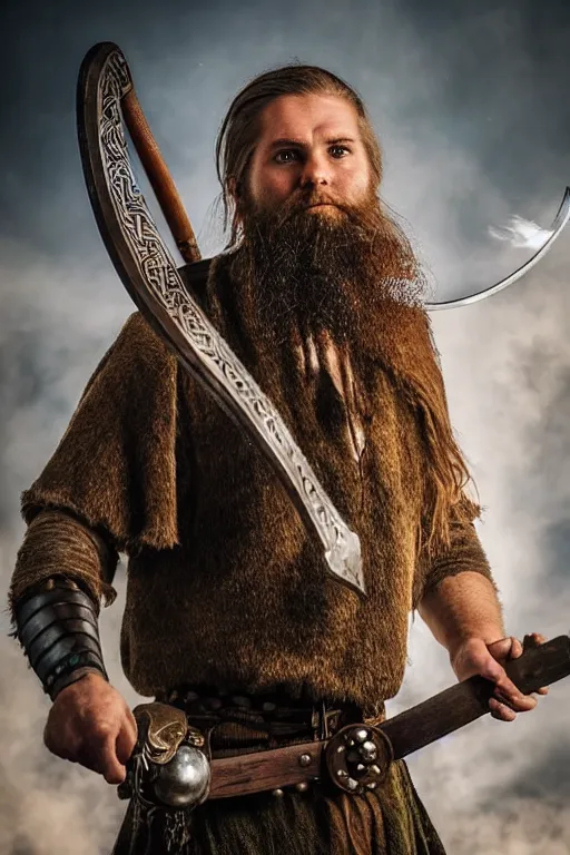 Image similar to old vintage full body photo of ancient viking warrior with full beard on the complex complex steam punk art deco antigravity engine during big viking event, extreme sports photography ,super high speed photography, dynamic photography,symmetrical face, clean face, muscular body, high speed,dirt and grawel in air, lens flares, dust partiles in the air, dramatic lighting, intricate, highly detailed, centered, smooth, sharp focus, sports photography, old photo, black and white, sepia, cinematic lighting, cinematic angle, national geographic