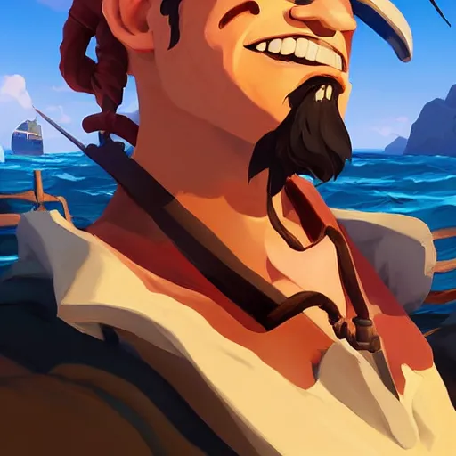 Image similar to painting jack the pirate on sea of thieves game avatar hero smooth face median photoshop filter cutout vector behance hd by jesper ejsing, by rhads, makoto shinkai and lois van baarle, ilya kuvshinov, rossdraws, illustration, art by ilya kuvshinov and gustav klimt