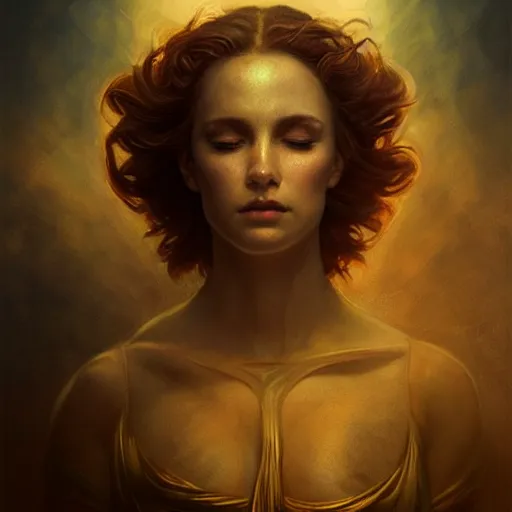 Image similar to majestic gracious regal seductive hekate portrait, ancient greece, atmospheric lighting, painted, menacing, intricate, volumetric lighting, beautiful, rich deep colours masterpiece, golden hour, sharp focus, ultra detailed, by leesha hannigan, ross tran, thierry doizon, kai carpenter, ignacio fernandez rios