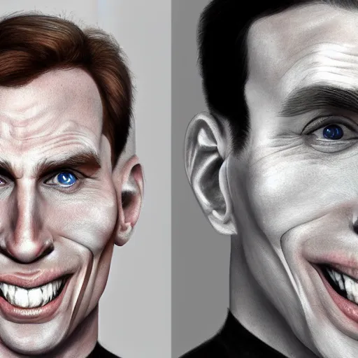 Image similar to Caricature portraits done of Jerma realistic, hyperrealistic, very realistic, highly detailed, very detailed, extremely detailed, detailed, oil painting, digital art, trending on artstation