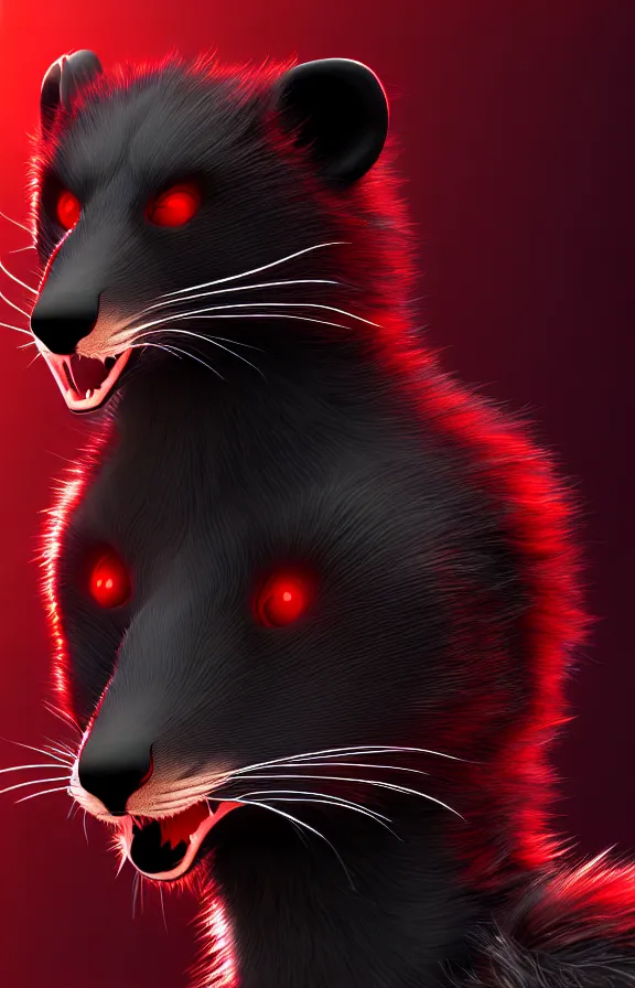 Image similar to furry - male - red - black - weasel - chaos theorist - fursona uhd ue 5 visual novel pc game expressions, photorealistic