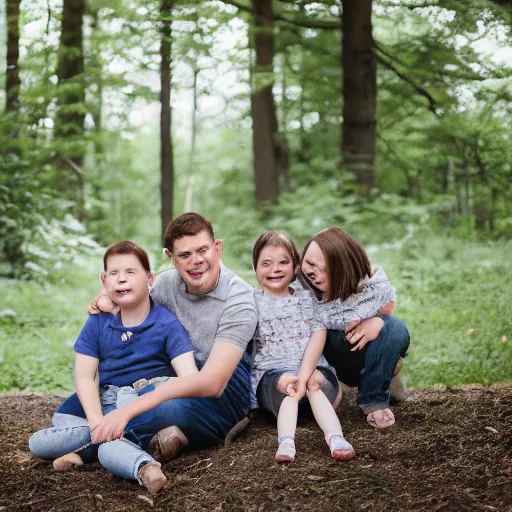 Image similar to Awkward family photo, Canon EOS R3, f/1.4, ISO 200, 1/160s, 8K, RAW, unedited, symmetrical balance, in-frame