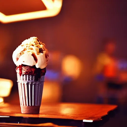 Prompt: epic ice - cream sundae dramatic lighting atmospheric taken with dslr