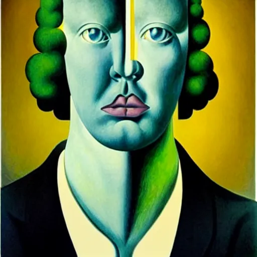 Prompt: figurative avant garde post - morden monumental dynamic portrait by magritte and edward hopper, inspired by william blake and gaugin, illusion surreal art, highly conceptual figurative art, intricate detailed illustration, controversial poster art, polish poster art, no blur