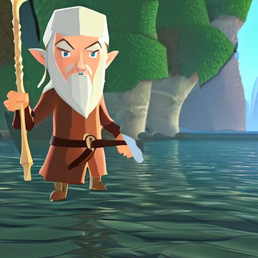 Image similar to Gandalf in Zelda Wind Waker, 4k, UHD