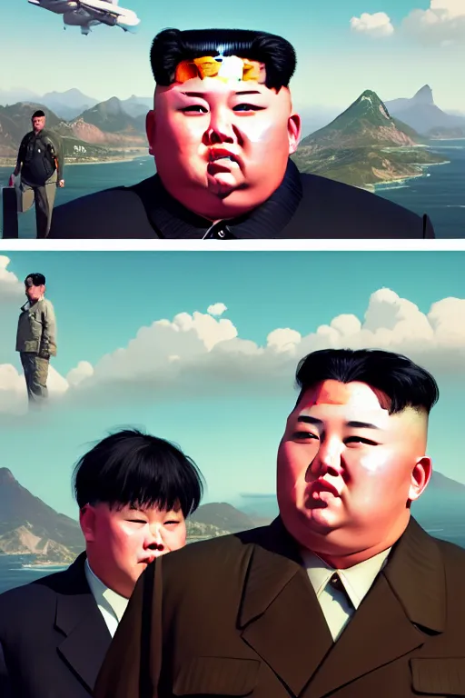 Image similar to highly detailed portrait kim jong un in gta v, stephen bliss, unreal engine, fantasy art by greg rutkowski, loish, rhads, ferdinand knab, makoto shinkai and lois van baarle, ilya kuvshinov, rossdraws, tom bagshaw, global illumination, radiant light, detailed and intricate environment