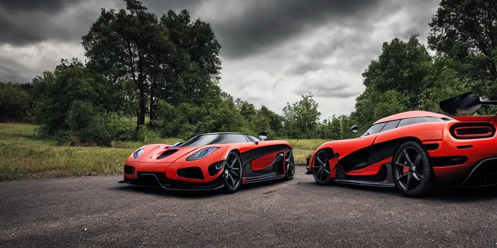 Prompt: Koenigsegg Agera R with lifted off-road suspension, photography, 8k, perfect crisp light