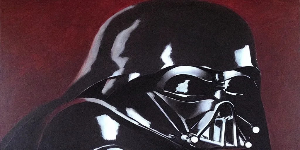 Image similar to beautiful oil painting of Darth Vader by caravaggio; extraordinary masterpiece!!!!