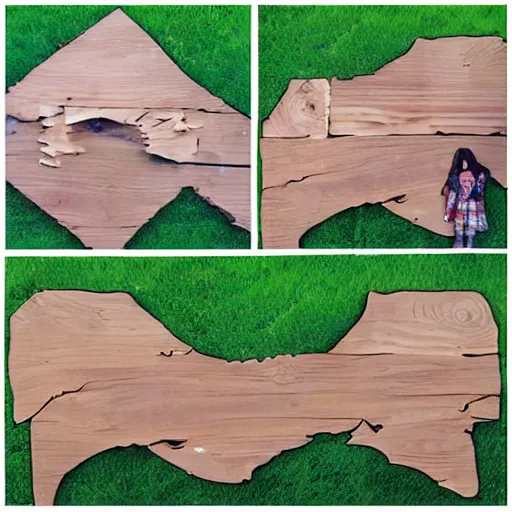 Image similar to girl made out of wood