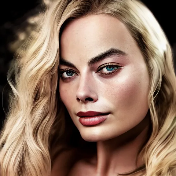 Prompt: portrait of Margot Robbie, pixiv style, ultra realistic, 8K resolution, detailed,