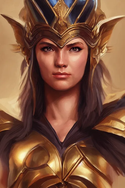 Image similar to amazon valkyrie athena, d & d, fantasy, portrait, highly detailed, headshot, digital painting, trending on artstation, concept art, sharp focus, illustration, art by artgerm and greg rutkowski and magali villeneuve