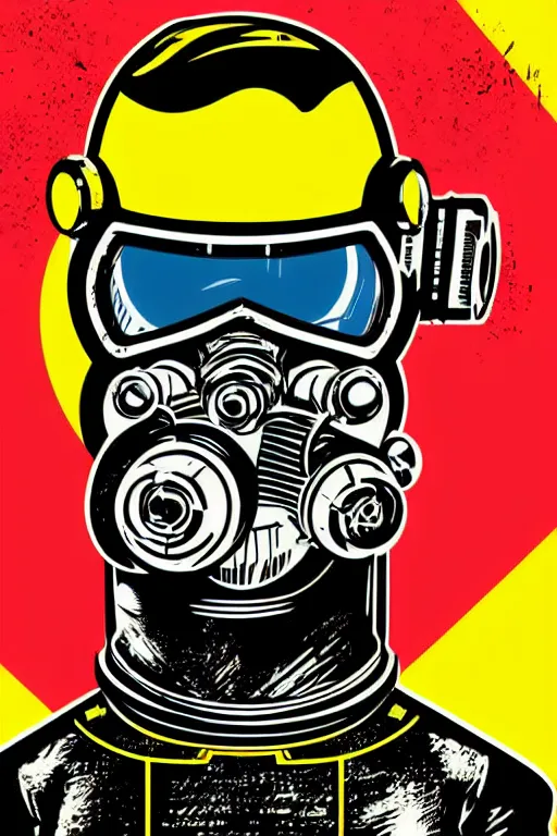 Image similar to fallout 7 6 retro futurist illustration art by butcher billy, sticker, colorful, illustration, highly detailed, simple, smooth and clean vector curves, no jagged lines, vector art, smooth andy warhol style