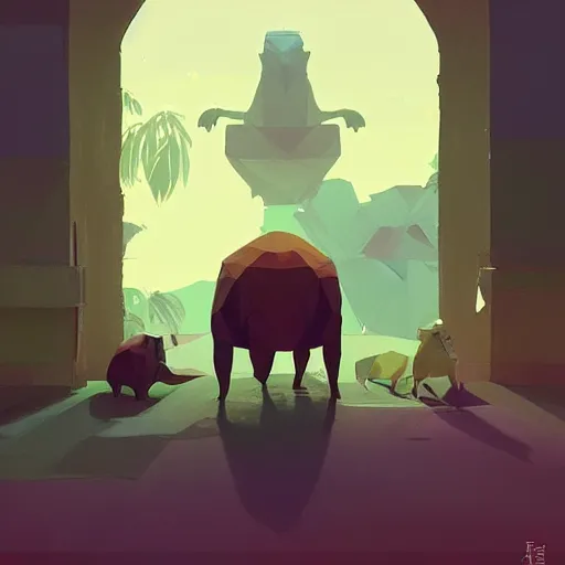 Prompt: a low - poly 3 d render of a capybara, ultra detailed, colorful, cinematic composition by atey ghailan, by greg rutkowski, by greg tocchini, by james gilleard, by joe fenton, by kaethe butcher