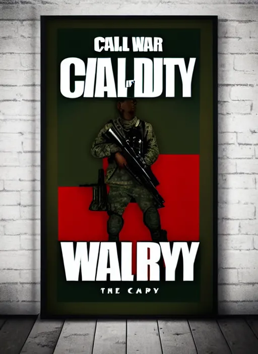 Image similar to modern war military poster inspired by call of duty
