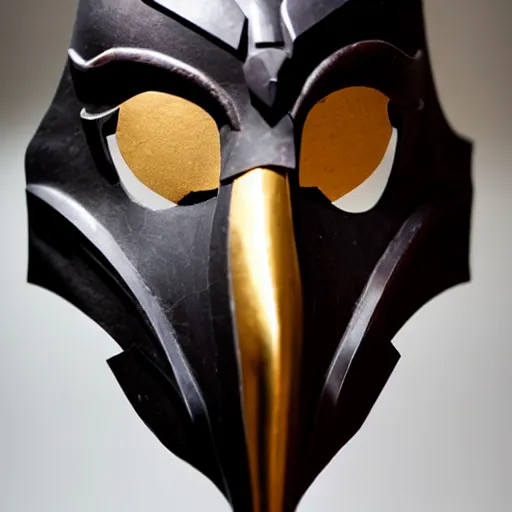 Prompt: mask of raven - god, studio photo