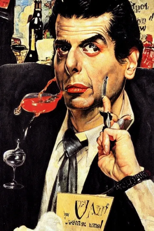 Prompt: Vincent Vega from Pulp Fiction painted by Norman Rockwell