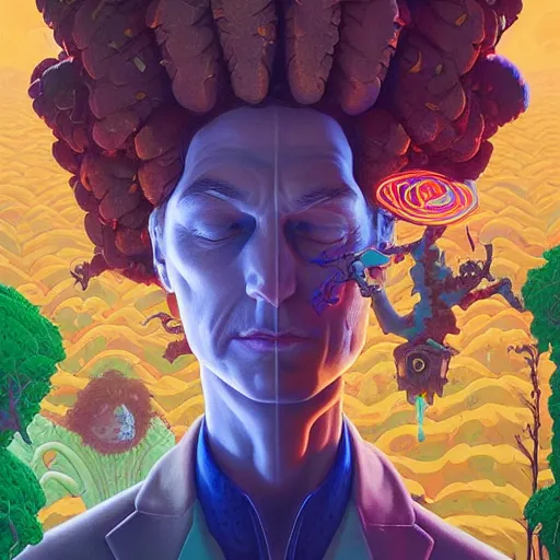 Image similar to lucky pixel god portrait by gaston bussierre and charles vess and james jean and erik jones and rhads, inspired by rick and morty, epic, funny, huge scale, beautiful fine face features, intricate high details, sharp, ultradetailed