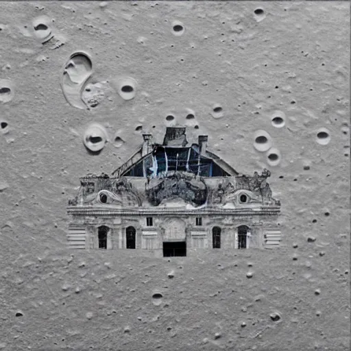 Prompt: the louvre on the moon