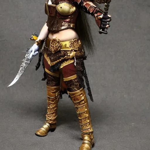 Prompt: full body photo of a fantasy steampunk female warrior