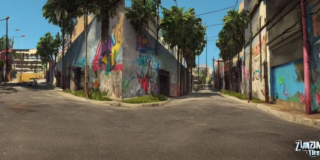 Prompt: zona 1 in guatemala city if it was a game like grand theft auto v first person view, with realistic visuals and award winning gameplay, graffitis