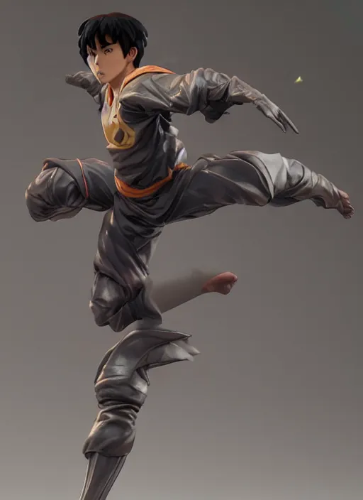 Image similar to captain tsubasa anime figurine, art by gerald brom, greg rutkowski and artgerm and james jean and zdzisław beksinski, unreal engine, studio lighting