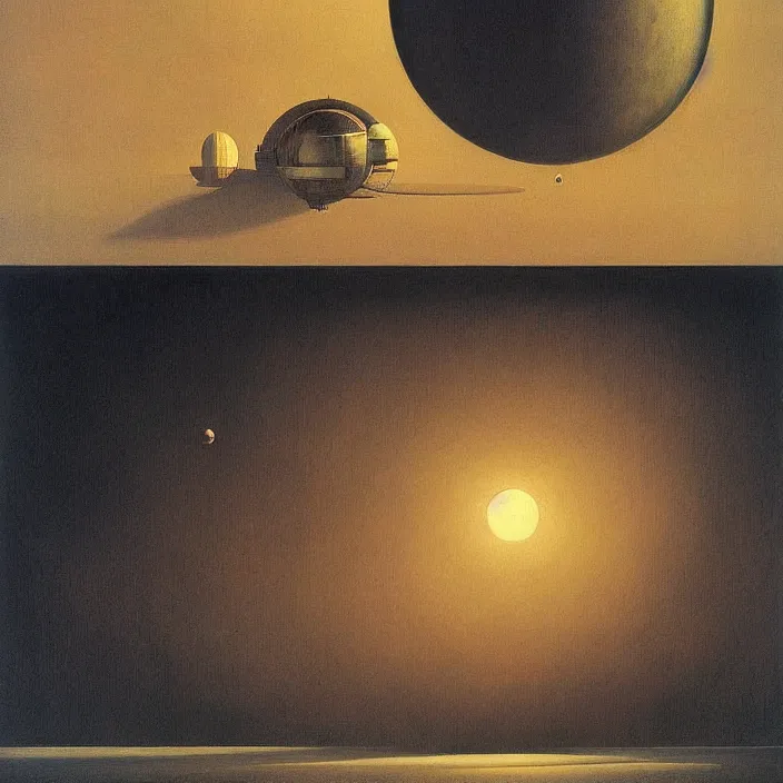 Prompt: spherical space station, highly detailed, Edward Hopper and James Gilleard, Zdzislaw Beksinski highly detailed