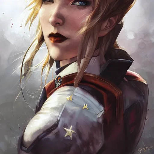 Prompt: portrait of a facist sailormoon, epic, tragic, military art, fantasy, dieselpunk, hd shot, digital portrait, beautiful, artstation, comic style, by artgerm, guy denning, jakub rozalski, magali villeneuve and charlie bowater