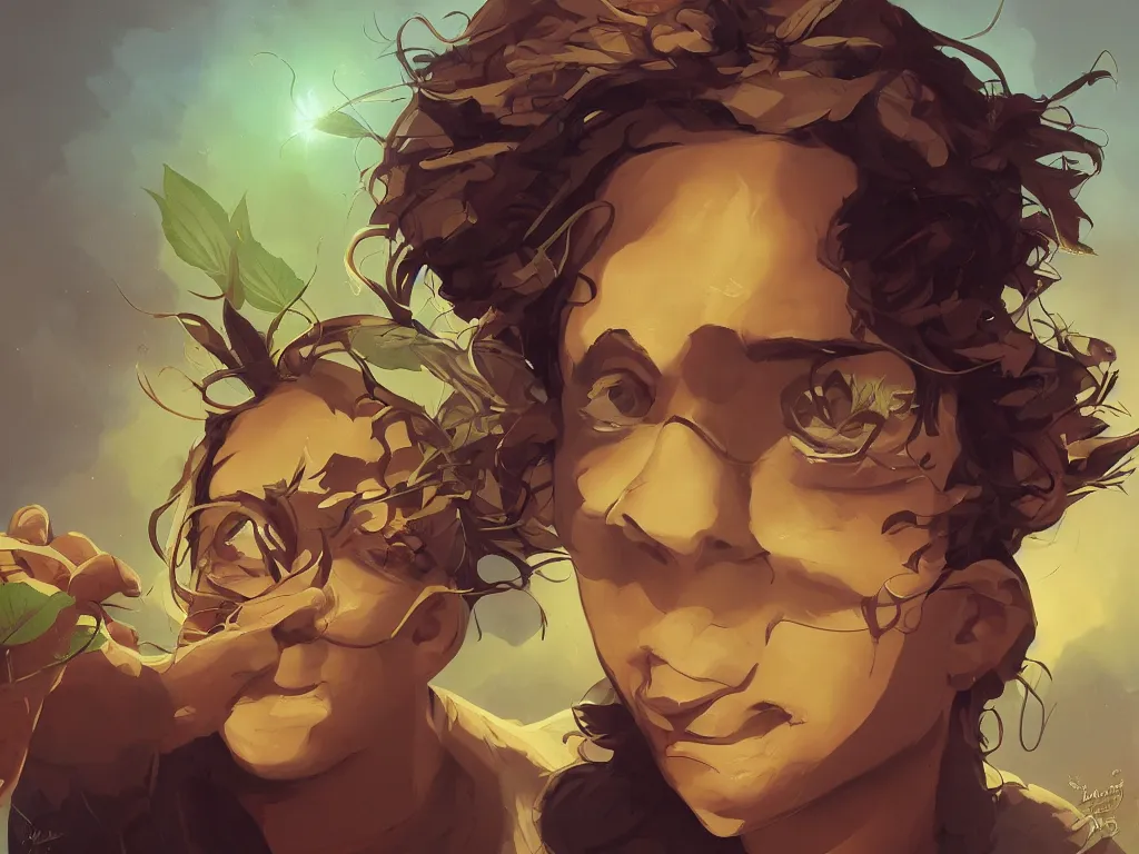 Image similar to cannabis! hemp! marijuana! kid face, behance hd by jesper ejsing, by rhads, makoto shinkai and lois van baarle, ilya kuvshinov, rossdraws global illumination, golden ratio, symmetrical beauty face