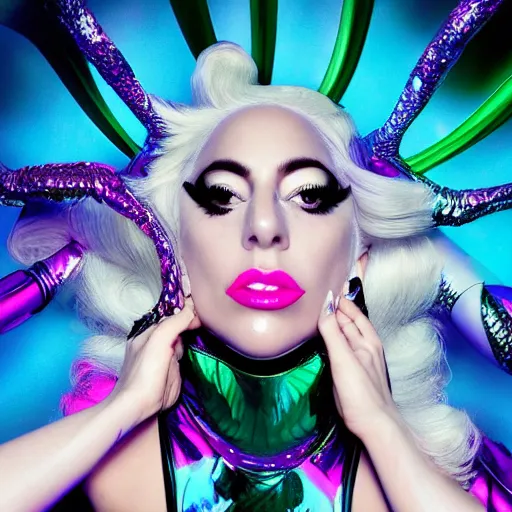 Image similar to lady gaga artpop act 2 album cover shot by nick knight, full body, artpop, jeff koons, canon, highly realistic. high resolution. highly detailed. dramatic. 8 k. 4 k.