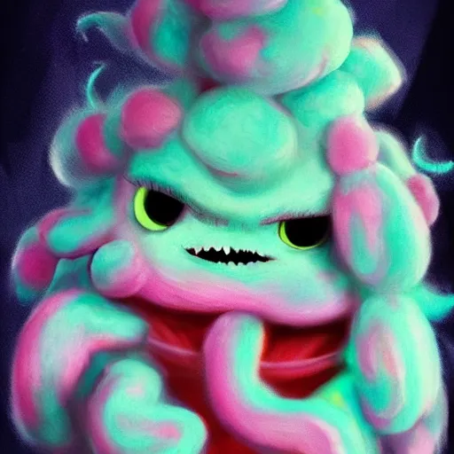 Image similar to cotton candy creatures, deviantart