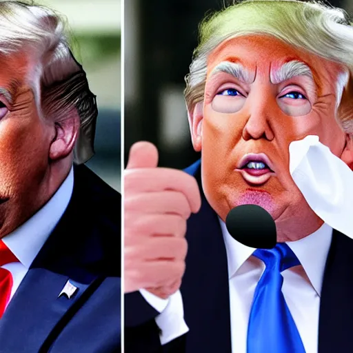 Prompt: Donald trump has a runny nose