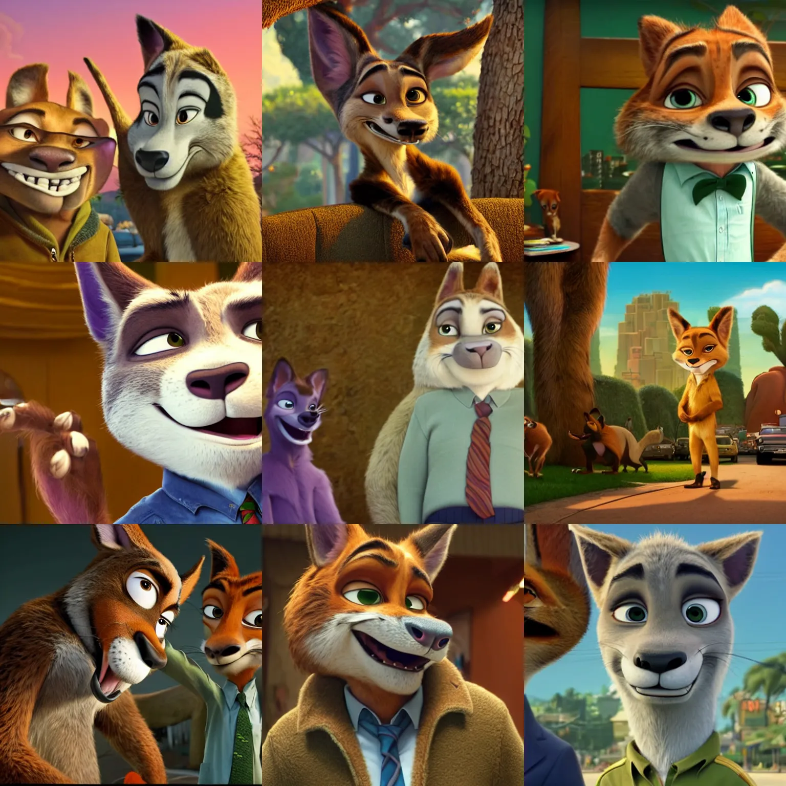 Prompt: Jack Nicholson as an anthropomorphic animal in Zootopia (2016), animated cinematography